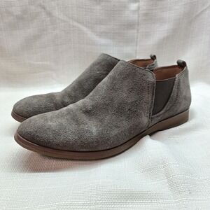 Franco Sarto Pearle Women's 9.5M Gray Leather Suede Chelsea Ankle Boot Casual